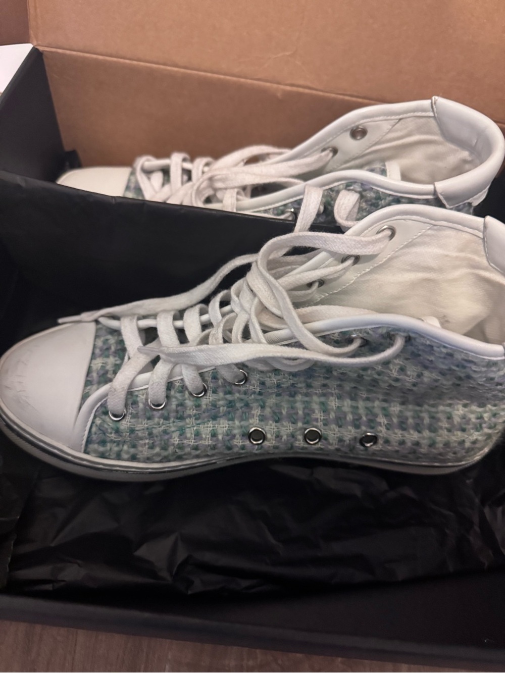 Saint Laurent White High-Top Sneakers